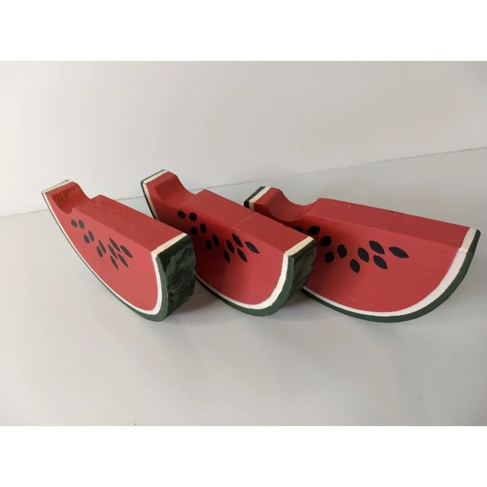 Wooden WATERMELON Slices Hanging Wall Decor Vintage HomeCo Summer Farmhouse‎ NEW